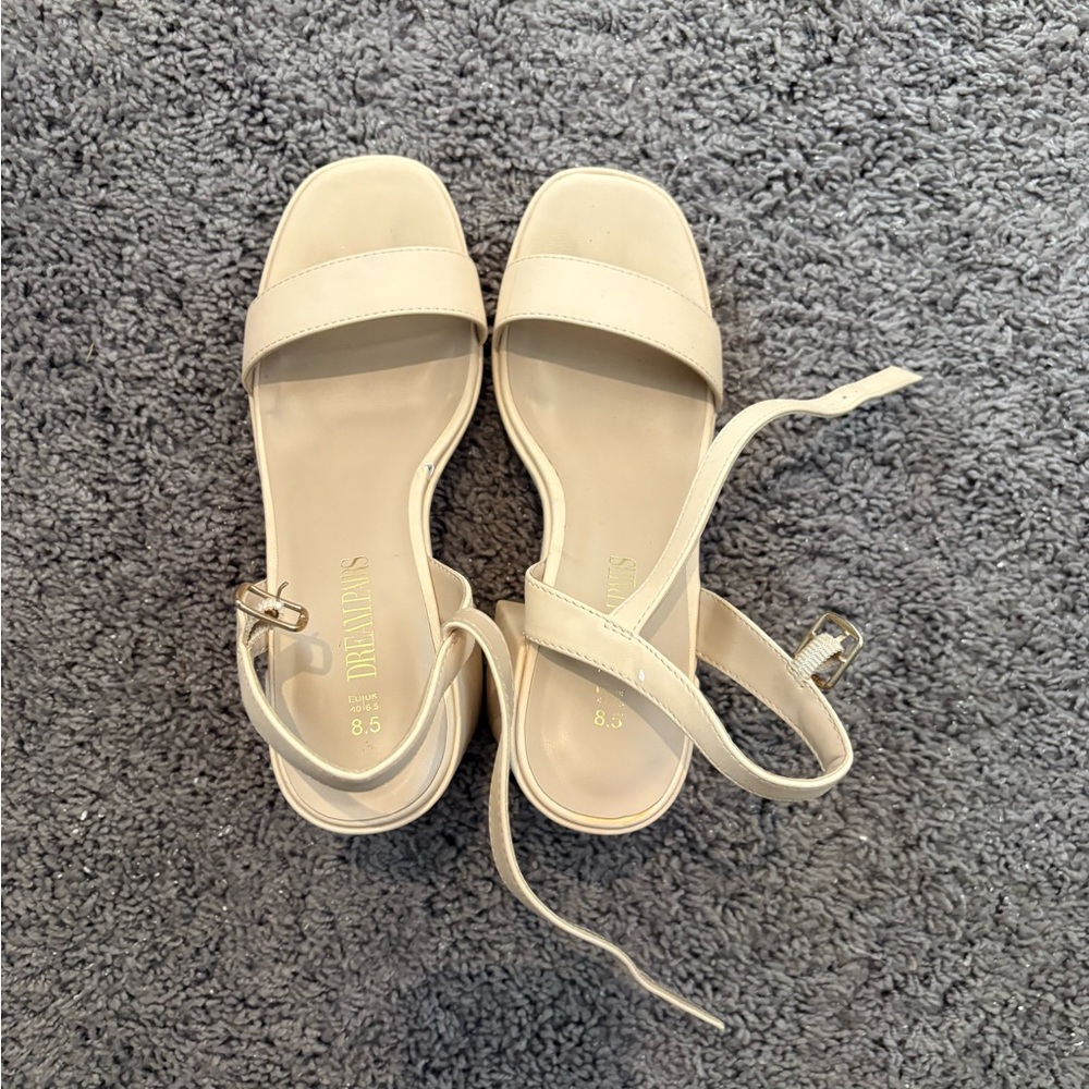 Beige Women’s Ankle Strap Sandals